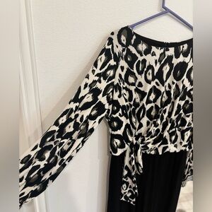 Elegant Black and White Dress